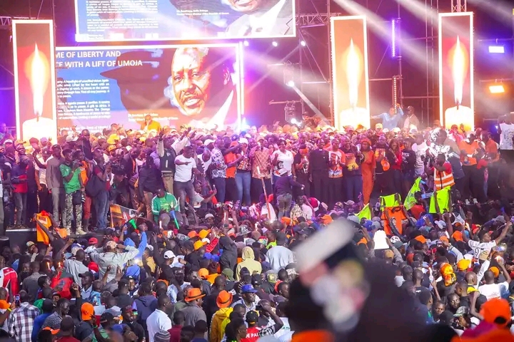 Uhuru Park Turns Into Sea of Candles as Thousands Gather to Honour Raila Odinga