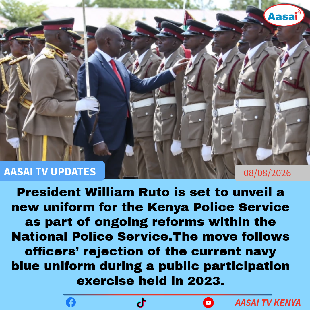 RUTO SET TO LAUNCH NEW KENYA POLICE UNIFORM AFTER 2023 REJECTION