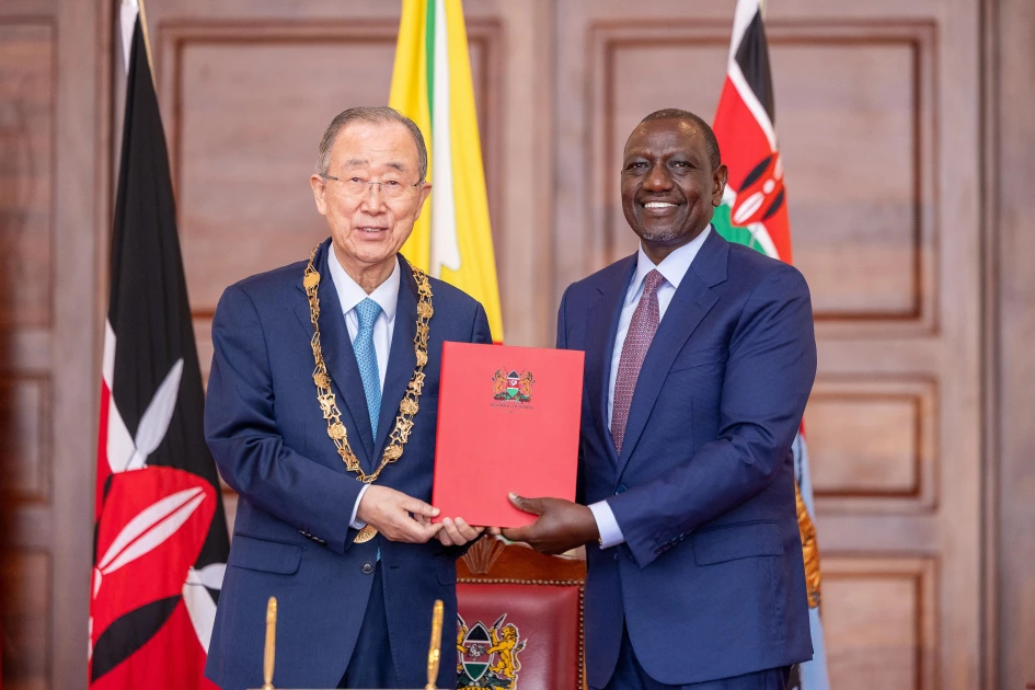 Kenya Honours Former UN Chief Ban Ki-moon with Highest Civilian Award for Global Leadership and Climate Advocacy
